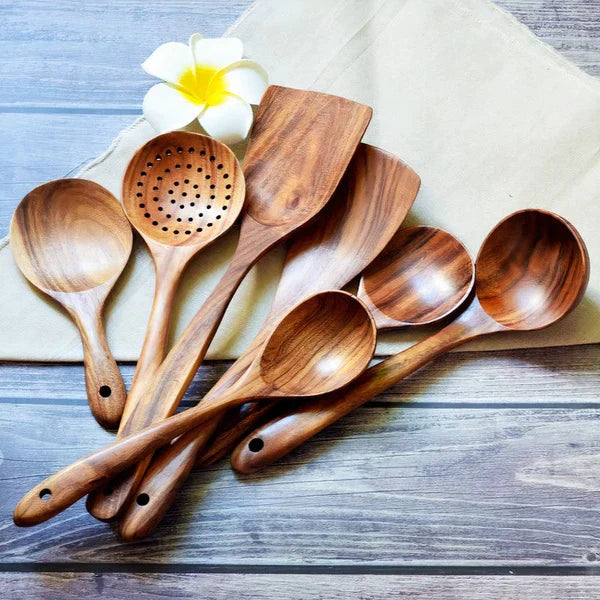 Eco-friendly Wooden Kitchen Utensils Kit