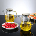 Glass Bottle with Handle and Lid
