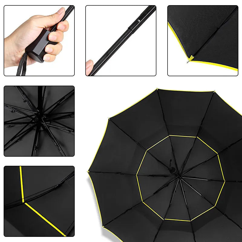 Windproof Double Folding Umbrella - SkyShield