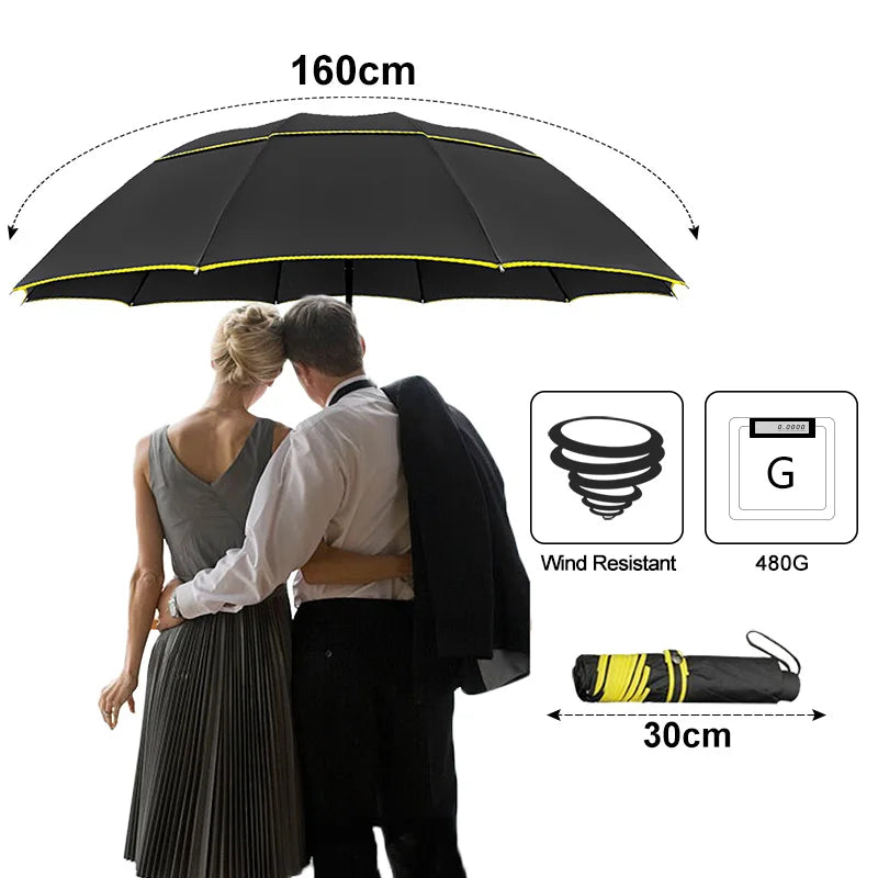 Windproof Double Folding Umbrella - SkyShield