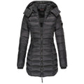 Women's Long Hooded Puffer Jacket - WinterGlam