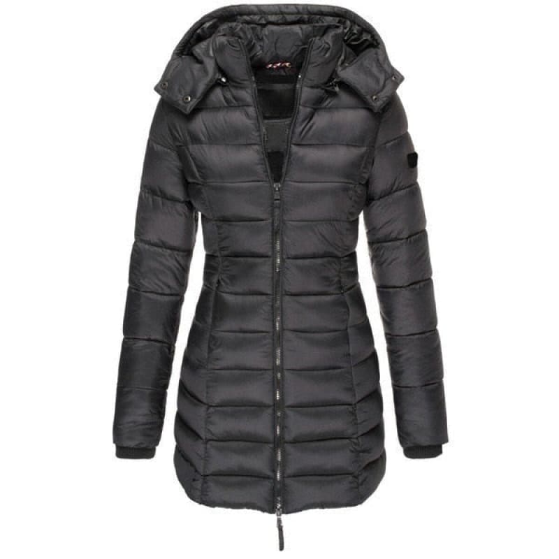 Women's Long Hooded Puffer Jacket - WinterGlam