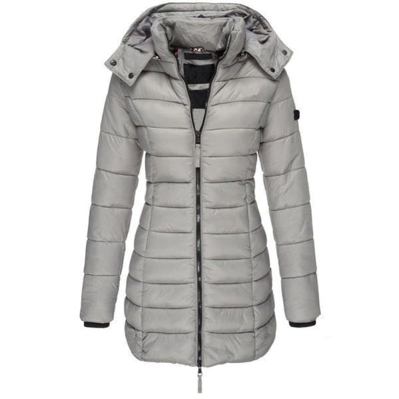 Women's Long Hooded Puffer Jacket - WinterGlam