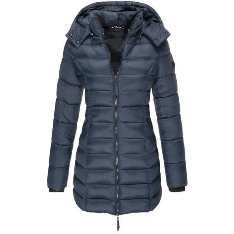 Women's Long Hooded Puffer Jacket - WinterGlam