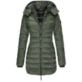 Women's Long Hooded Puffer Jacket - WinterGlam