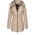 Women's Long Hooded Puffer Jacket - WinterGlam
