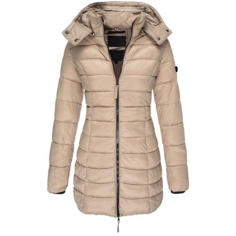Women's Long Hooded Puffer Jacket - WinterGlam