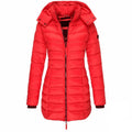Women's Long Hooded Puffer Jacket - WinterGlam