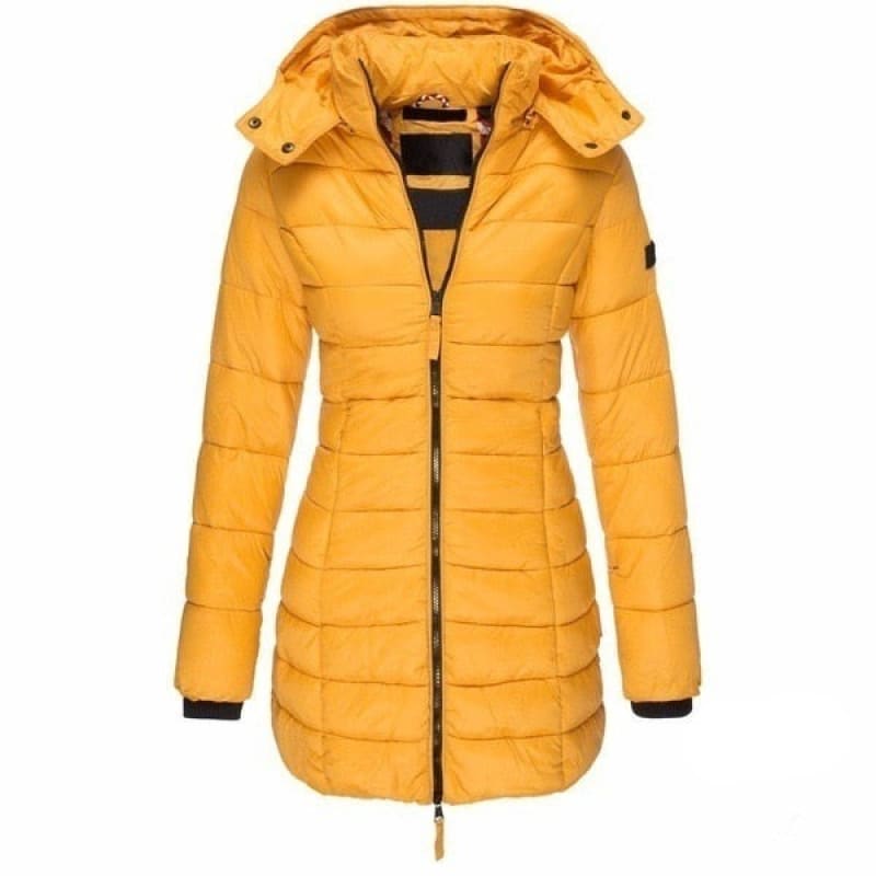 Women's Long Hooded Puffer Jacket - WinterGlam