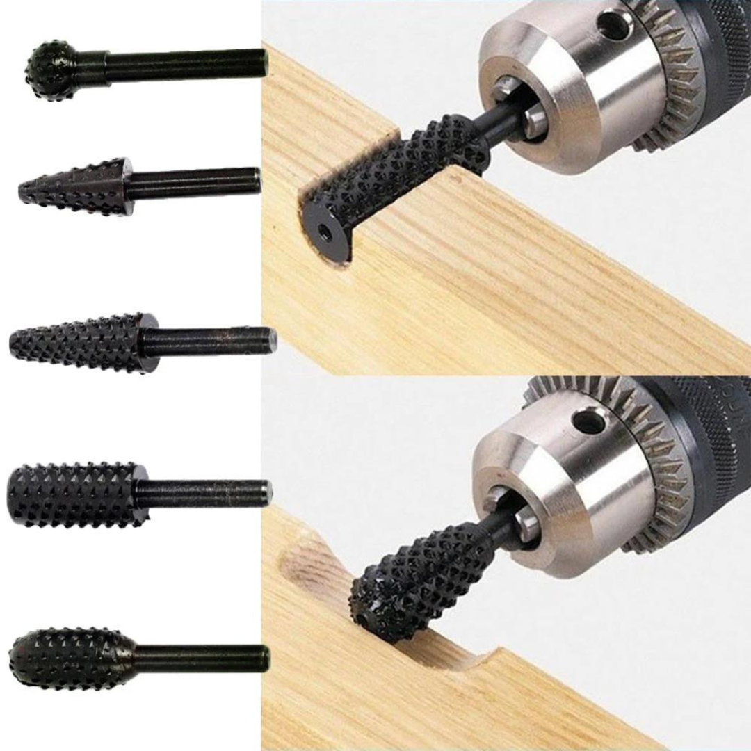 Complete Rotary Drill Bit Kit - 5 Pieces