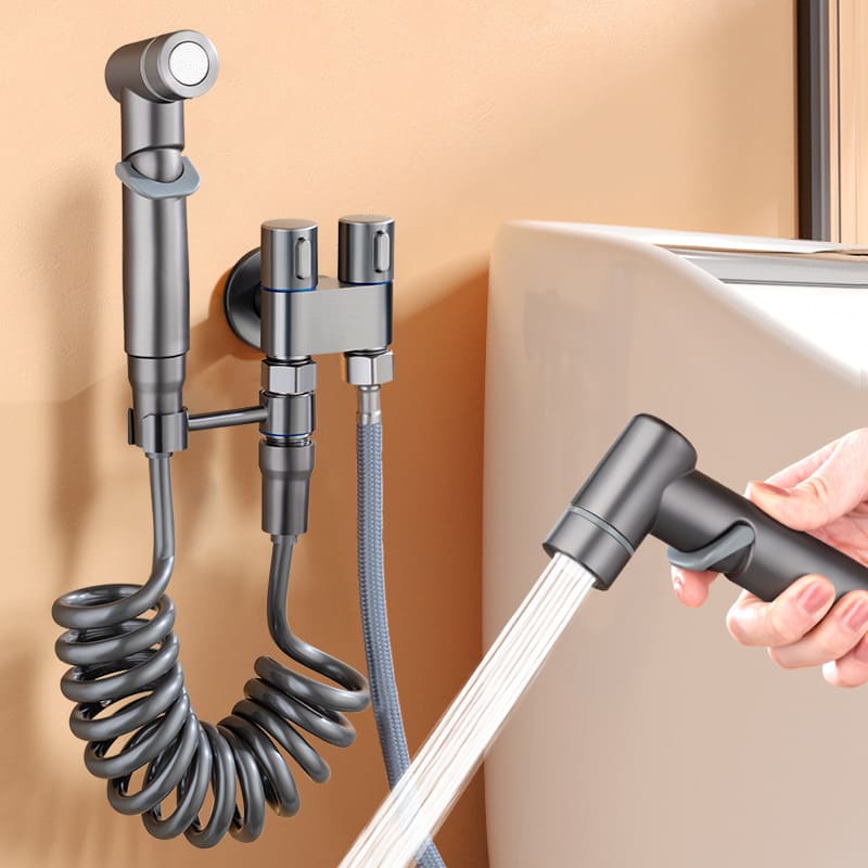 Complete Handheld Bidet Sprayer Kit with Cistern T-Valve