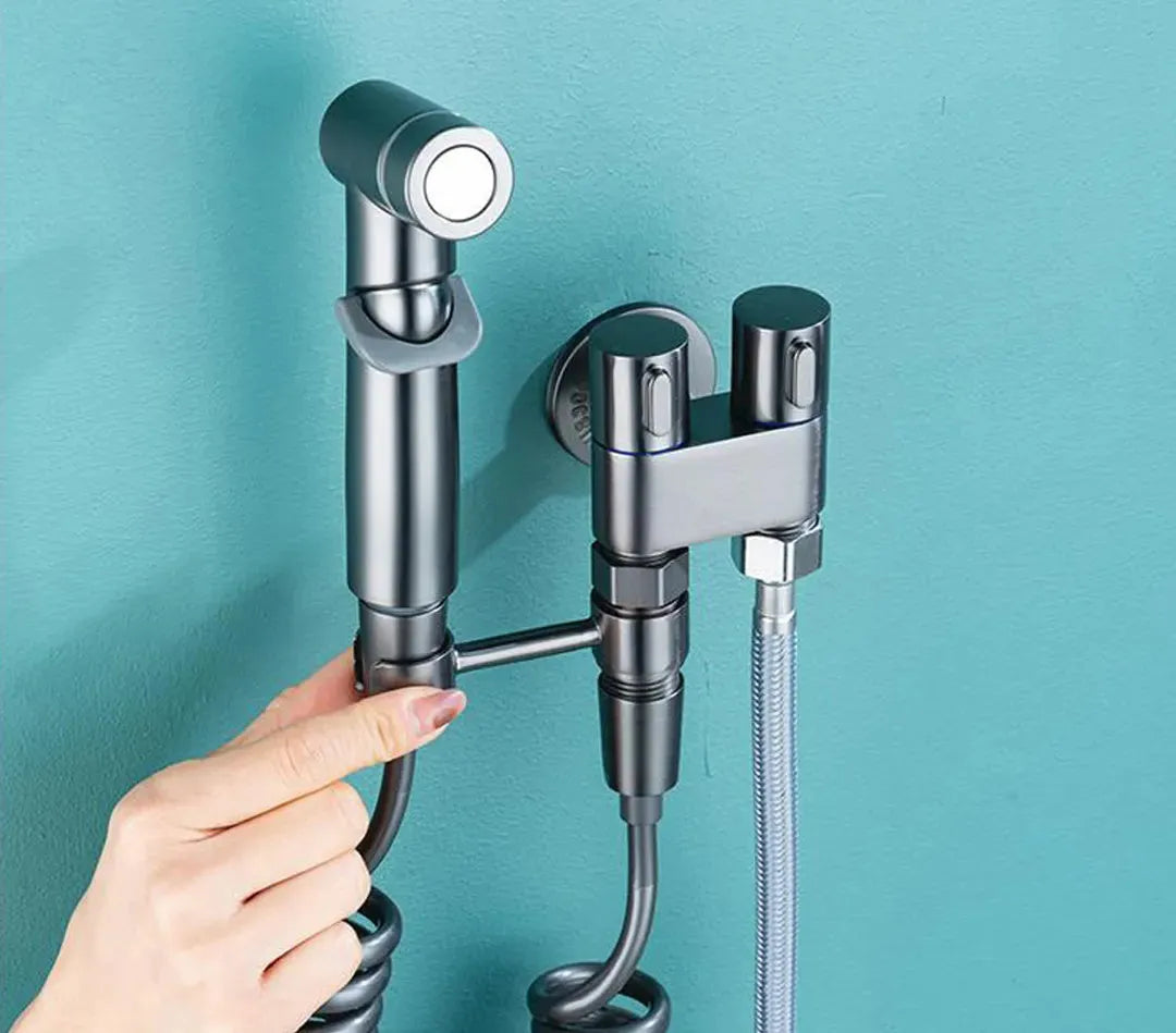 Complete Handheld Bidet Sprayer Kit with Cistern T-Valve