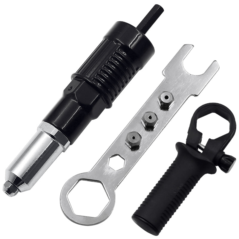 Complete Professional Rivet Gun Kit - Universal Drill and Screwdriver Attachment