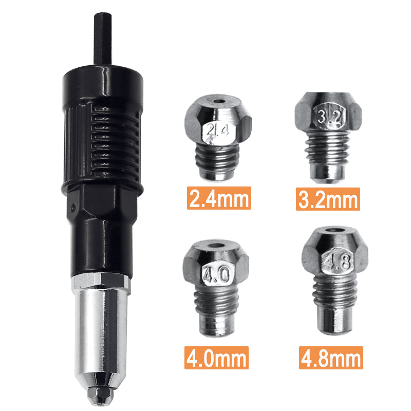 Complete Professional Rivet Gun Kit - Universal Drill and Screwdriver Attachment