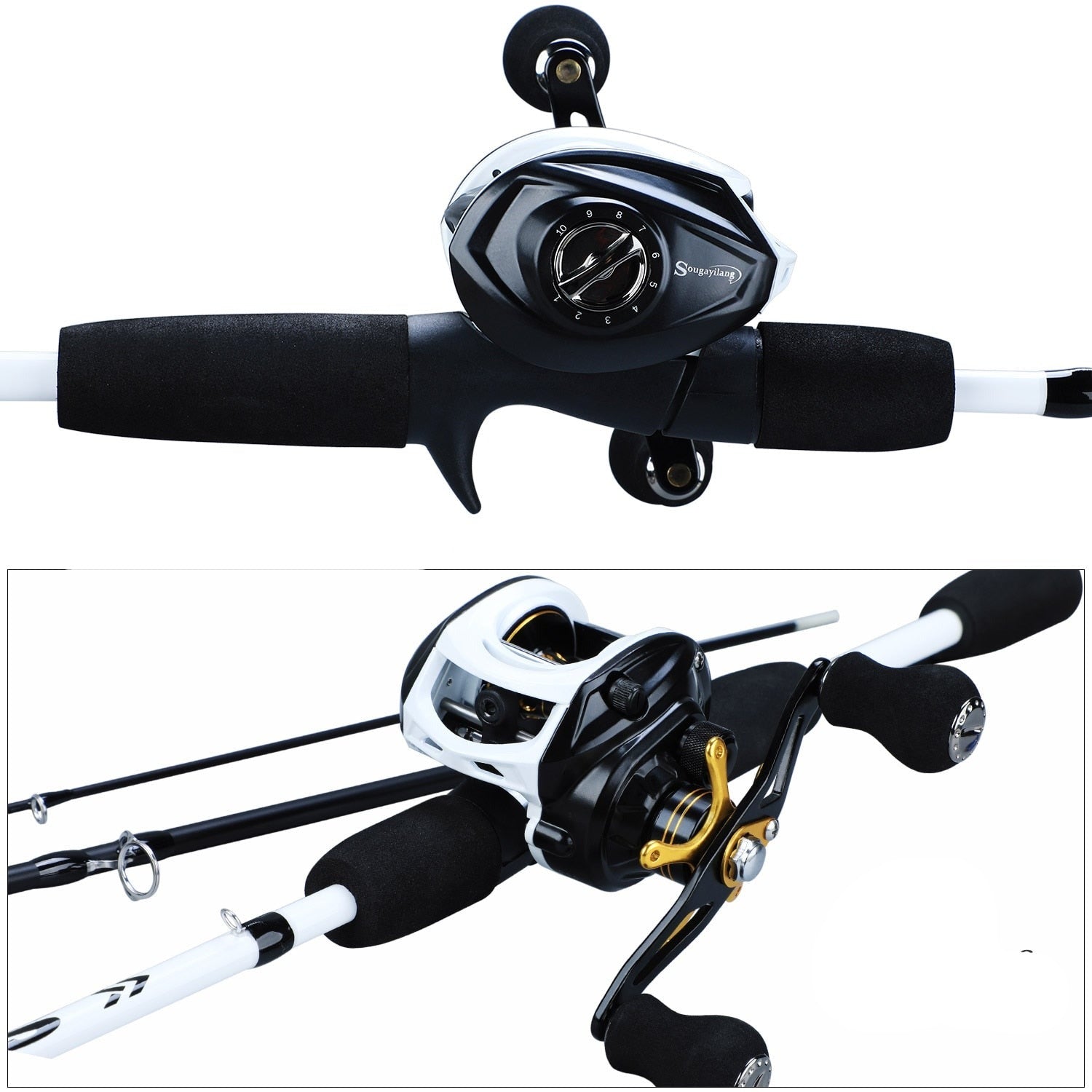 Premium Baitcasting Reel Kit 10 Bearings + Premium Rod