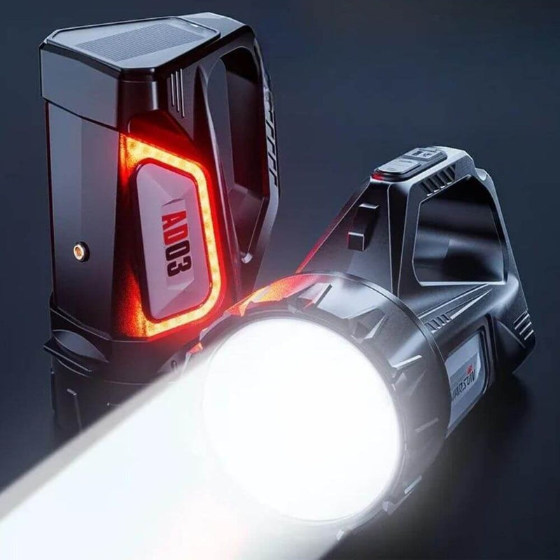 Rechargeable Solar-Powered Torch with Built-In Power Bank