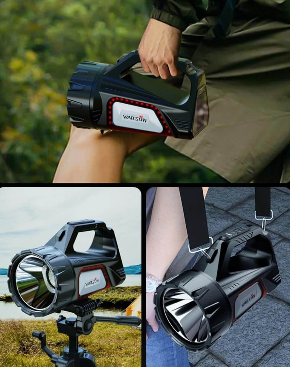 Rechargeable Solar-Powered Torch with Built-In Power Bank