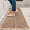 Long Anti-slip Natural Linen Kitchen Mat 