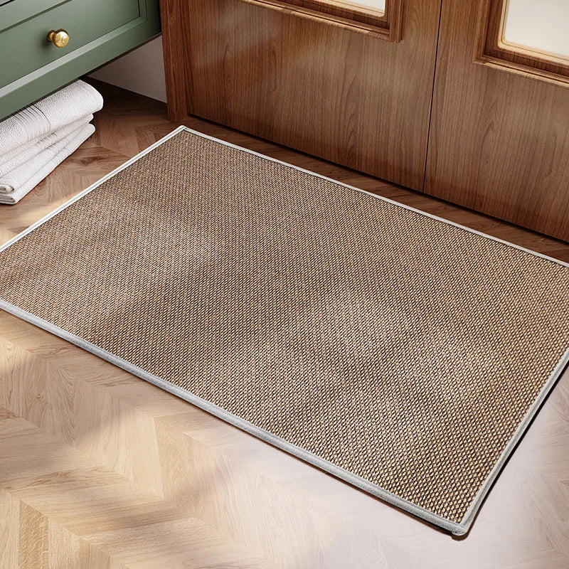 Long Anti-slip Natural Linen Kitchen Mat 
