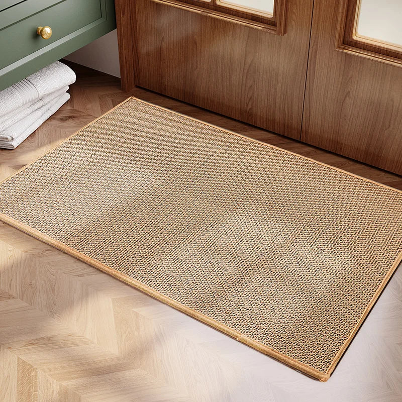 Long Anti-slip Natural Linen Kitchen Mat 