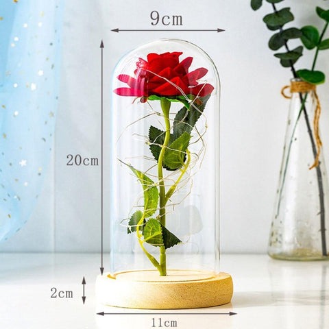 Everlasting Rose Lamp in Glass Dome - BloomLight