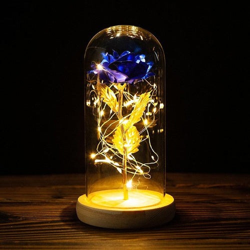 Everlasting Rose Lamp in Glass Dome - BloomLight