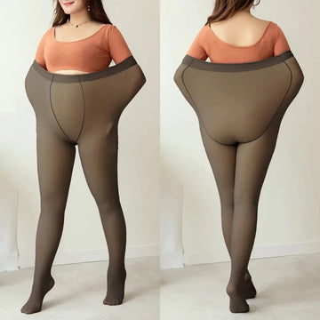 Plus Size Women's Thermal Tights Lined with Wool