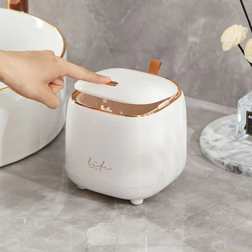 Mini Minimalist Trash Can with Snap-On Lid