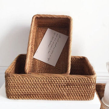 Multifunctional Hand-woven Rattan Storage Basket