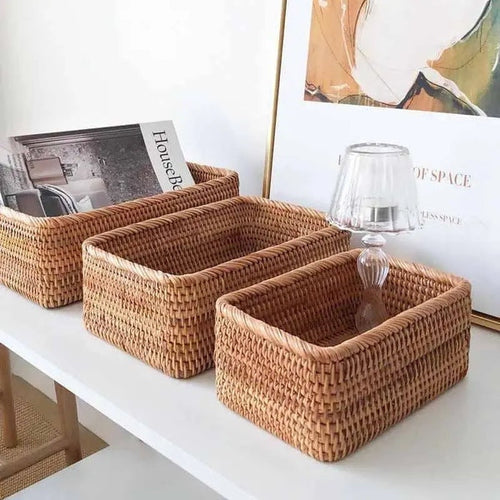 Multifunctional Hand-woven Rattan Storage Basket