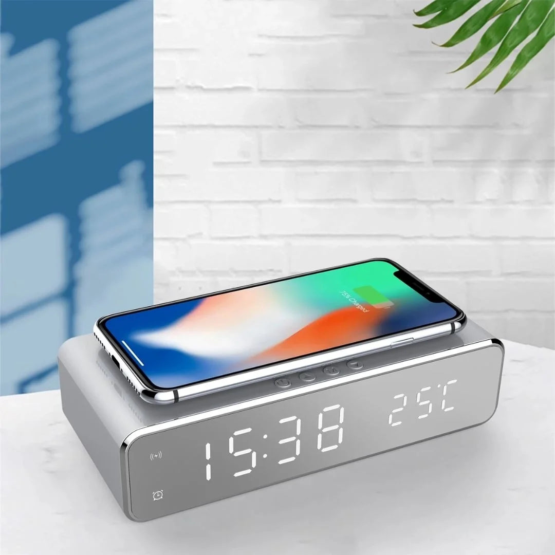 Digital Clock With Wireless Charger - TechCharge