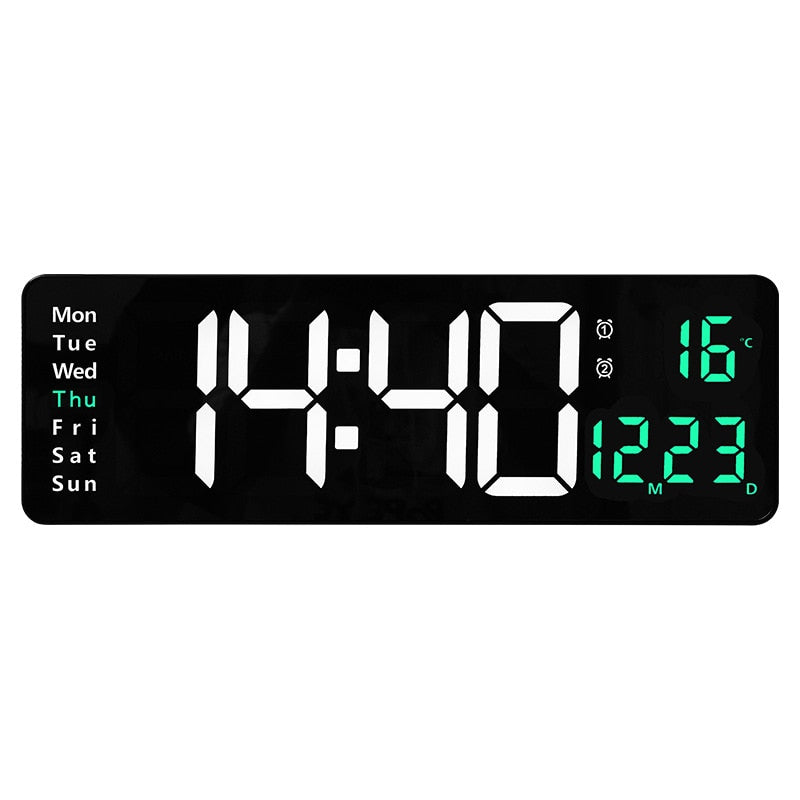 Digital Wall Clock with Remote Control and Alarm