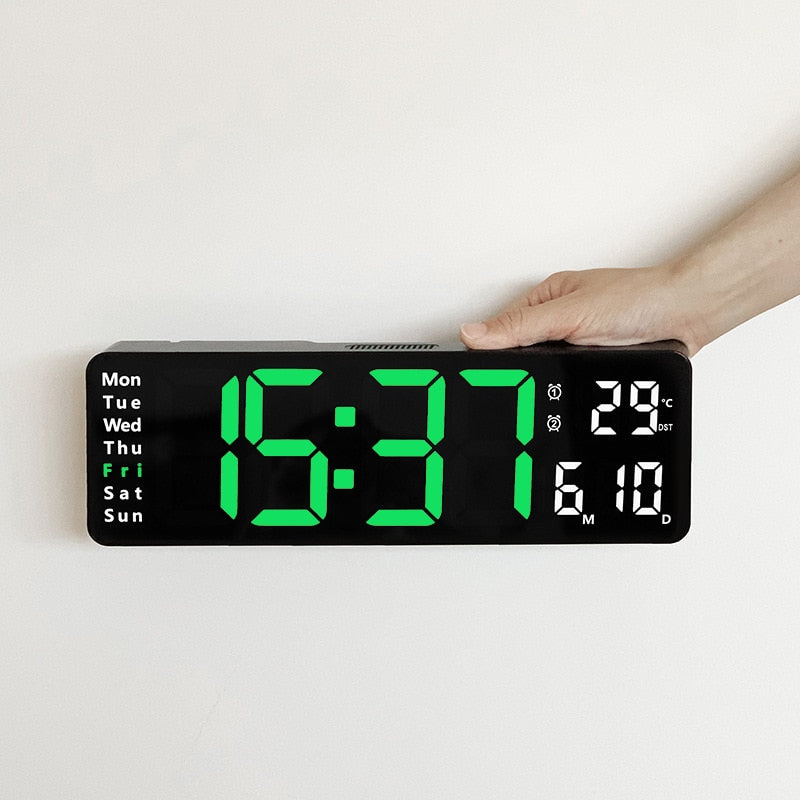 Digital Wall Clock with Remote Control and Alarm