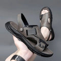Men's Ergonomic Leather Platform Sandals - ComfortFlex