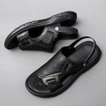Men's Ergonomic Leather Platform Sandals - ComfortFlex