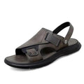 Men's Ergonomic Leather Platform Sandals - ComfortFlex