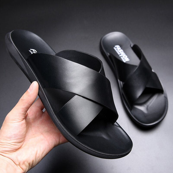 Men's Leather Non-Slip Sandals - UrbanStep