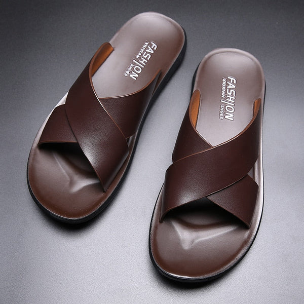 Men's Leather Non-Slip Sandals - UrbanStep