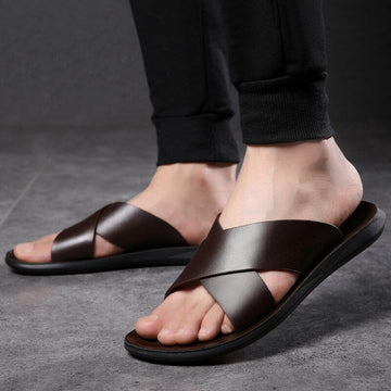 Men's Leather Non-Slip Sandals - UrbanStep