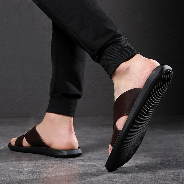 Men's Leather Non-Slip Sandals - UrbanStep