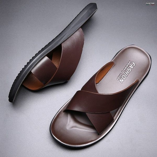 Men's Leather Non-Slip Sandals - UrbanStep