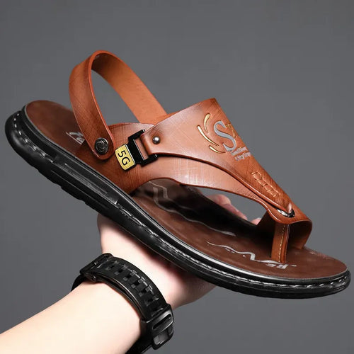 Men's Leather Non-Slip Sandals - UrbanWalk