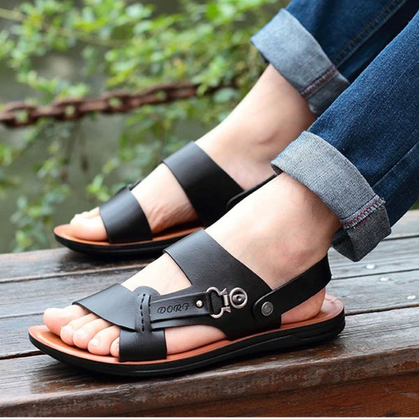 Men's Breathable Non-Slip Leather Sandals