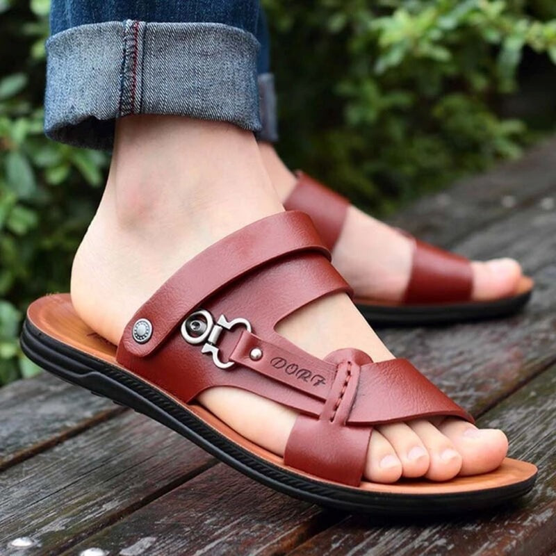 Men's Breathable Non-Slip Leather Sandals