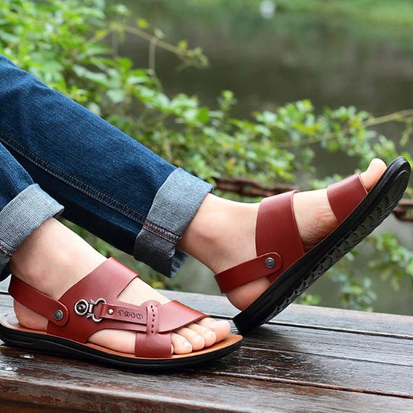 Men's Breathable Non-Slip Leather Sandals