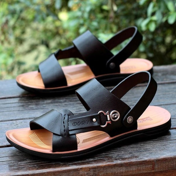 Men's Breathable Non-Slip Leather Sandals