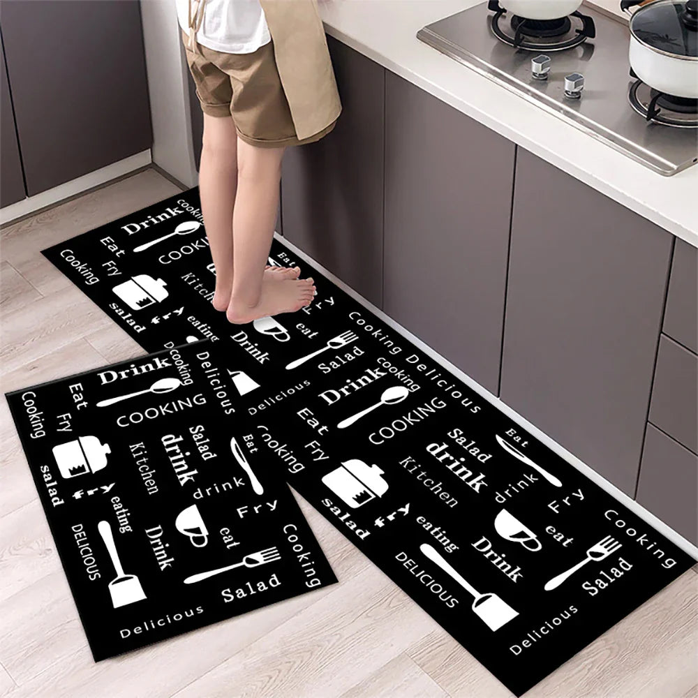 Soft Anti-slip Minimalist Printed Kitchen Mat