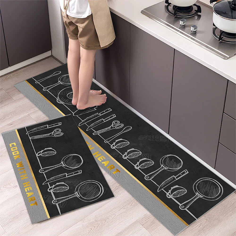 Soft Anti-slip Minimalist Printed Kitchen Mat