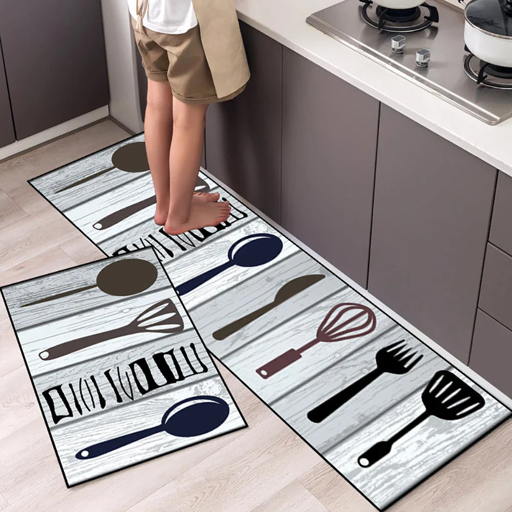 Soft Anti-slip Minimalist Printed Kitchen Mat