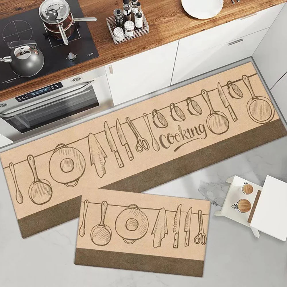 Soft Anti-slip Minimalist Printed Kitchen Mat